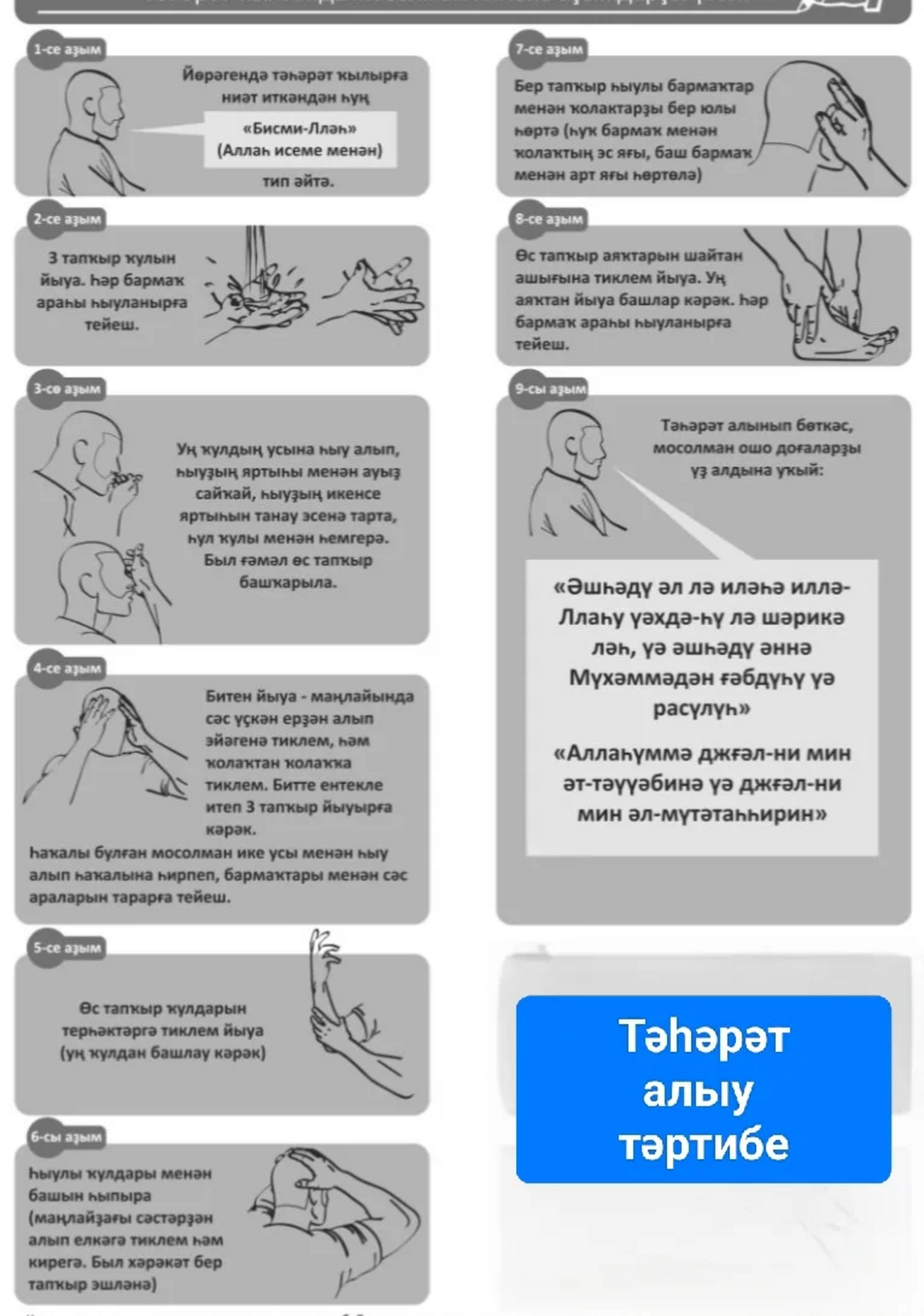 Намаҙ уҡыу өсөн тәһәрәт алырға өйрәнәйек!